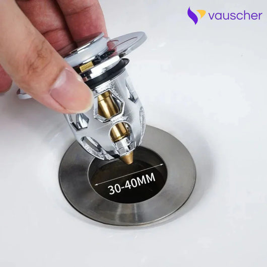 AquaStop ~ Universal Pop-up Drain Stopper Prevents Hair Clogs in Bath & Shower