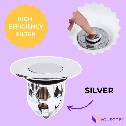 AquaStop ~ Universal Pop-up Drain Stopper Prevents Hair Clogs in Bath & Shower