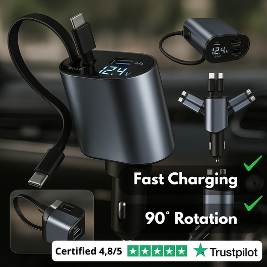 ChargePilot™ ~ 4-in-1 Smart Car Charger