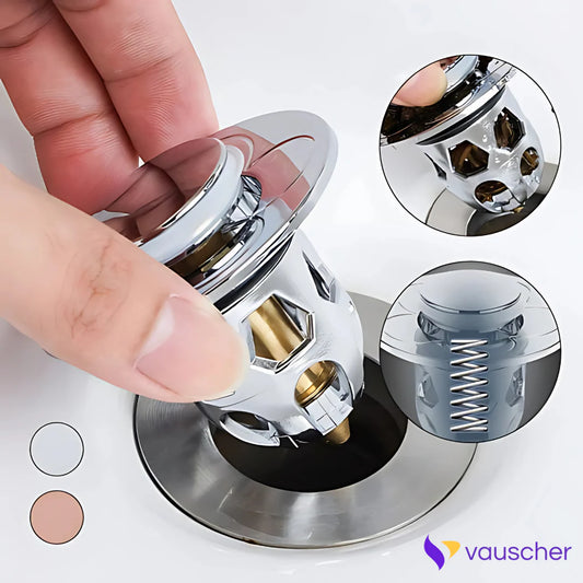 AquaStop ~ Universal Pop-up Drain Stopper Prevents Hair Clogs in Bath & Shower