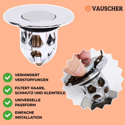 Pop-up Abflussstöpsel | Verhindert Haarverstopfungen in Bad & Dusche