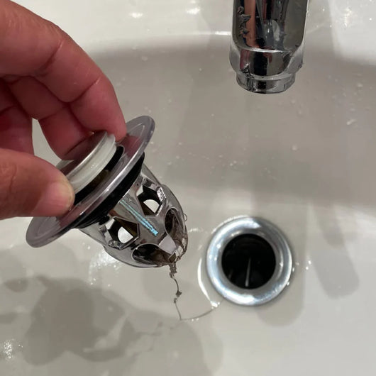 AquaStop ~ Universal Pop-up Drain Stopper Prevents Hair Clogs in Bath & Shower