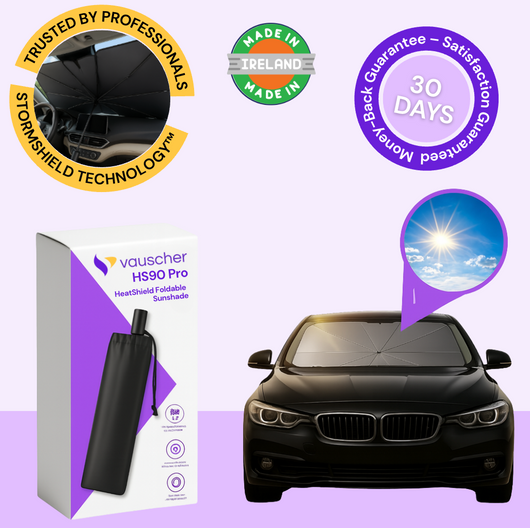 HS90 Pro HeatShield Foldable Sunshade ~ Trusted by thousands across Ireland